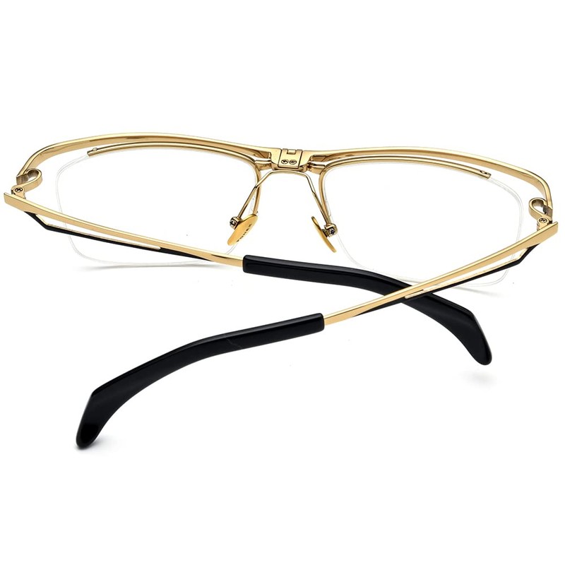 FONEX 180° Flip Titanium Glasses Frame for Men,Square Eyewear Optical
