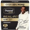 Depend Real Fit Incontinencia Ropa interior para hombres, Máxima absorción,