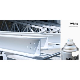 METALIZE Paints For Industry Industrial Primer, Aerosol Spray Primer - Steel Metal Iron Machinery - Case of 12 (White Primer) 2-S-1757CS