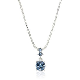 Nine West Women's Boxed Necklace/Pierced Earrings Set, Silver/Blue, One Size