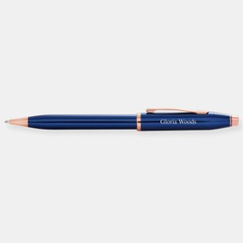 THINGS REMEMBERED Engraved Cross Century II Cobalt & Rose Gold Ballpoint Pen (FREE CUSTOMIZATION)