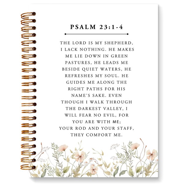 JXREQ Psalm 23:1-4 Christian Notebook, the Lord is My Shepherd