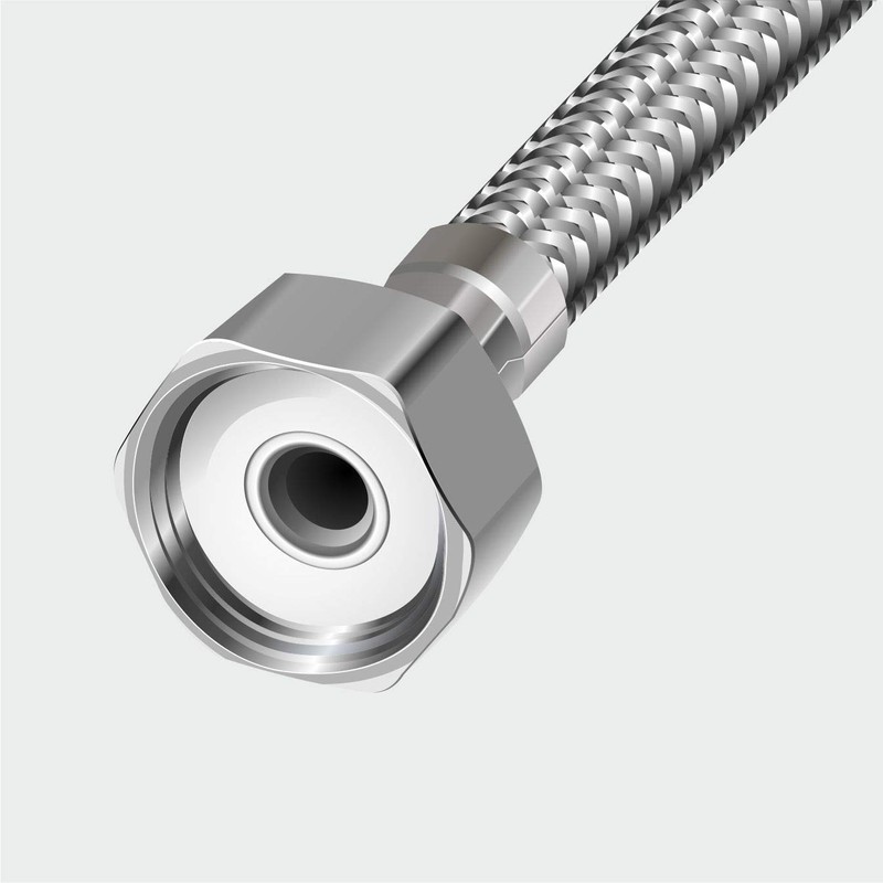 Reinforced Hose 200 cm Flexible with 1/2 Inch Union Nuts