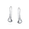 Carved Etched Puffed Pear Shaped Rain Drop Teardrop Earrings For