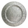 6 Embossed Decorative Silver Round Floral Charger Plates Christmas Xmas