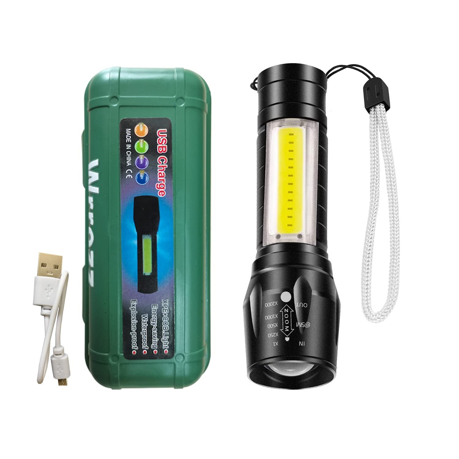 Wrrozz Led Flashlight Rechargeable USB Mini Torch Light, Ultra ...