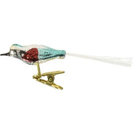 Kurt Adler Early Years Glass Clip-On Bird, 4.5-Inch, Set of 5