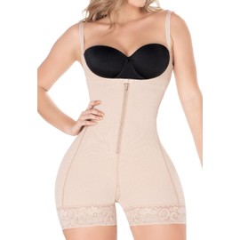 DIANE & GEORDI 2396 Lipo Fajas Stage 2 BBL Colombianas Pospartum Tummy Control Body Shapers Shapewear for Women Girdle Beige M