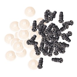 Beavorty Eyes for Crochet Animals, 3 mm, 100 Pieces, Eye Seal, DIY, Black Safety Eyes, Screw Eyes Washers for Plush Toy, Dolls, Doll Making, 5 mm, Doll Eyes for Inserting, 7 mm