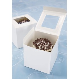 Darice Individual White Cupcake Box with Acetate Window, 12 pack