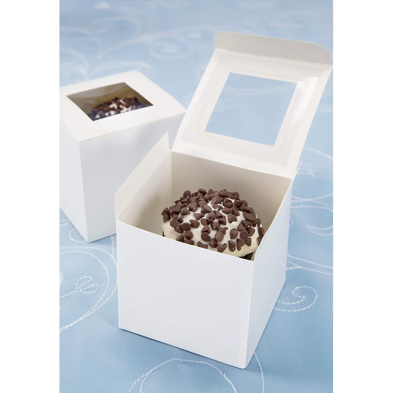 Darice Individual White Cupcake Box with Acetate Window, 12 pack