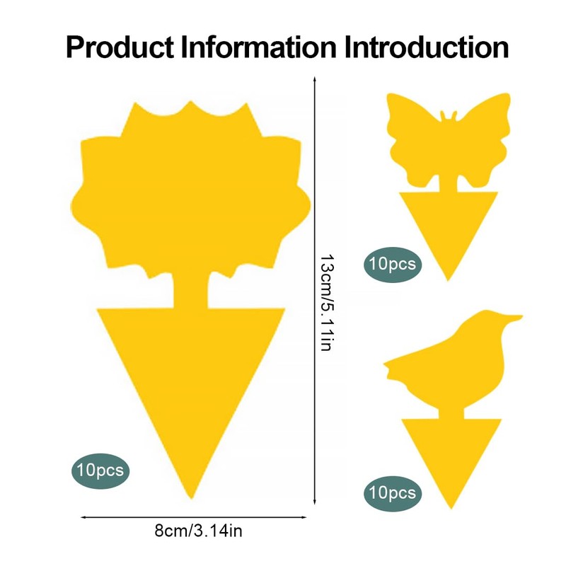 OUDQFCJ 30 Pcs Gelbsticker Klebrige Fänger zur Bekämpfung von Trauermücken