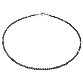 Funk-Collier Women's Gemstone Necklace Mystic Spinel 925 Sterling Silver Carabiner Approx. 45 cm Diameter Approx. 3 mm, Spinel