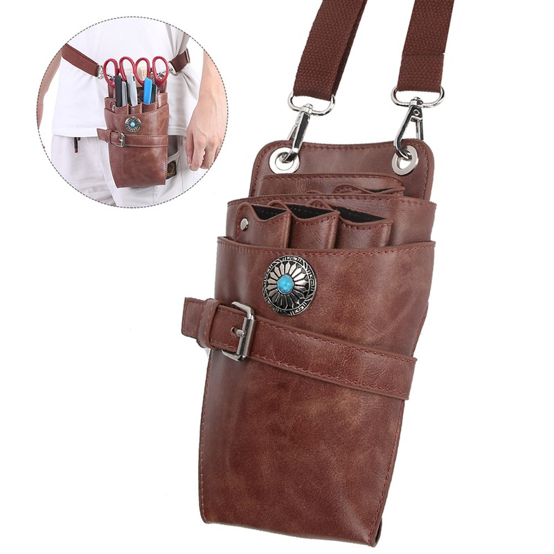 Barber Scissor Pouch Holster with Belt Hairdressing Waist Holder Case