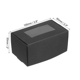 PATIKIL 4"x2.5"x2" Paper Soap Box with Window, 30 Pack Homemade Soap Boxes Rectangle Presents Packaging Boxes for Birthday Christmas DIY Craft, Black