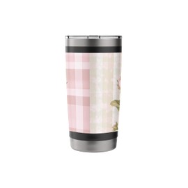 Cottagecore Pastel Floral Patchwork Quilt Print Stainless Steel Insulated Tumbler