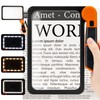 Large Magnifying Glass with Light, Full Page Magnifier 48LED Cold