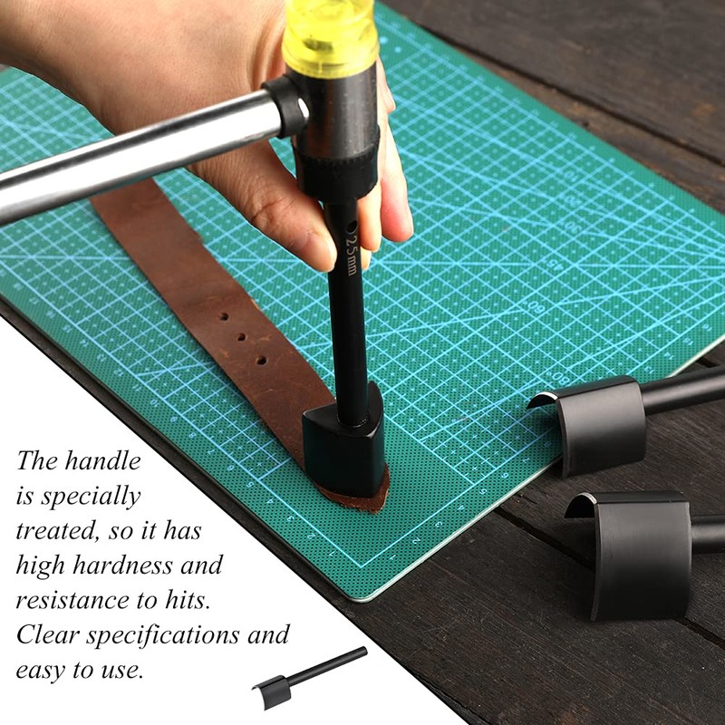 Diudus 3 Sizes Leather Corner Punch 0.98/1.18/1.57 Inch V-Shaped Leather
