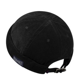 Clakllie Docker Hat for Men Retro Brimless Caps Fisherman Beanie Skullcap Rolled Cuff Harbour Hats Leon Hat,Black