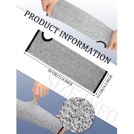 SATINIOR 4 Pairs Cut Resistant Arm Sleeves - Safety Arms Protection with Thumb Hole for Garden, Kitchen (Black, White, Light Gray, Blue)