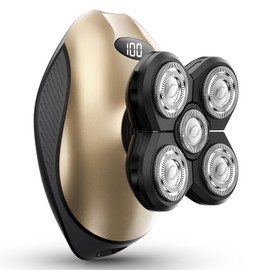 Electric Razors for Women, 5-in-1 Rechargeable Body Shaver - Waterproof Wet Dry Hair Remover - Trimmer for Lady Face Underarms Bikini,Lips,arms, Legs (Gold)