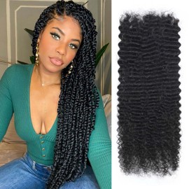 Afro Kinkys Bulk Human Hair 26 Inch Black Afro Kinky Curly Human Hair for Dreadlock Extensions Locs Repair 100% Human Hair 4C Curly for Mini Twist 1 Pack 50 Gram