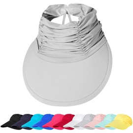 TAGVO Sun Visor Hats for Women, UPF 50+ UV Sun Protection Sun Hat, Wide Brim, Adjustable, Breathable, Ice-Cold, Lightweight Beach Hat that Brings 5 Degrees Celsius on the Head for Women, gray, Unit