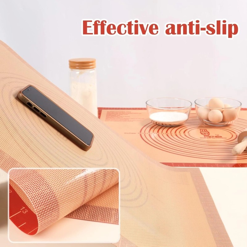 Folksy Super Kitchen Pastry Mat Large for NonStick Silicone Baking