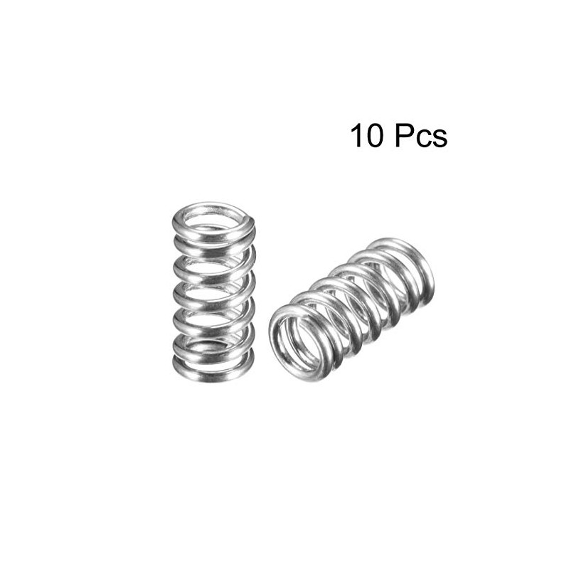 TOP-VIGOR 10Pcs Compression Spring, 0.8mm Wire Diameter,5mm OD,10mm Free Length
