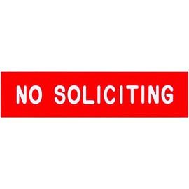 Cosco Sign, Red Engraved, No Solicitors, 2 x 8 Inches (098001)