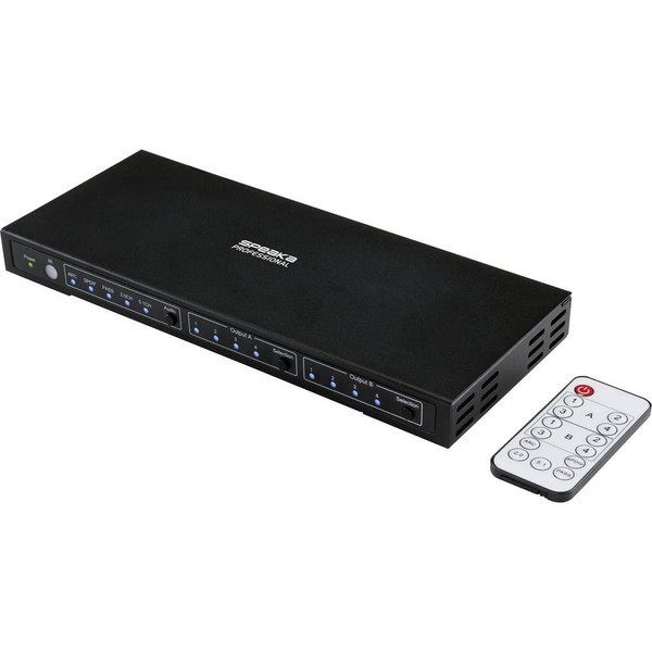 SpeaKa Professional 4x2 Port HDMI switch with audio ports 3840