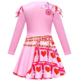 Girls Princess Red Dress Kids Blue Pink Evie Bridget Zipper Jacket Carnival Outfit for 4-12 Years (140, Pink)