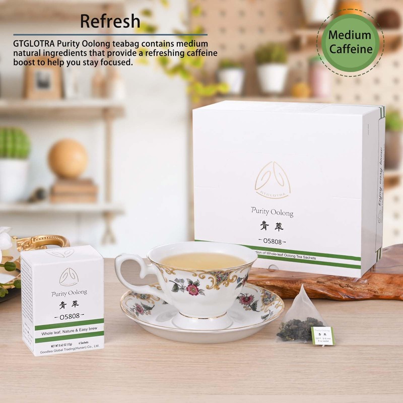 GTGLOTRA Premium Pure Oolong Tea Bag, 72 Pyramid Teabags, 100%
