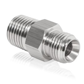 1/4” Male NPT Fitting Adapter, 1/4” Male NPT to M12 x 1.25 M12X1.25 Male Metric, Stainless Steel Pipe Gauge Fitting Adapter
