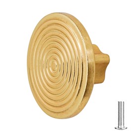 Decoranddecor 40mm Rounded Circle Knob Polished Nickel Black Matt Rose Gold Antique Copper Cream Door Pull Handle Kitchen Cupboard Cabinet Drawer (40mm - One Screw Hole, Matt Gold)