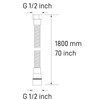 HOMYEP Flexible Shower Hose Stainless Steel Handheld Shower Head Attachment