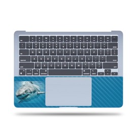 MightySkins Carbon Fiber Skin Compatible with Apple MacBook Air 15'' M2/M3 (2024) Full Wrap Kit - Great White Shark | Protective, Durable Textured Carbon Fiber Finish | Easy to Apply | Made in The USA