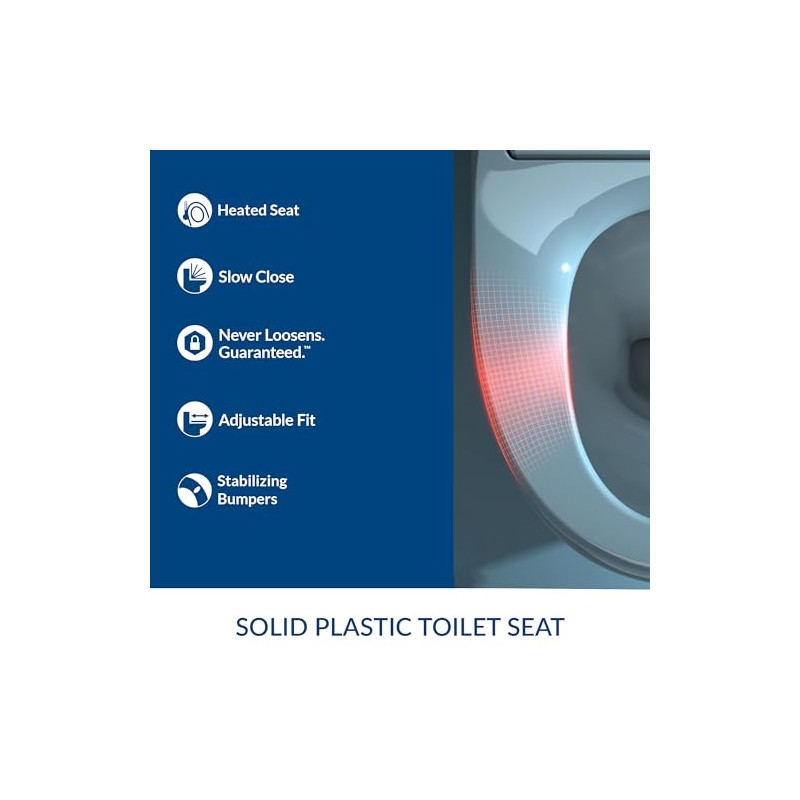 Bemis Radiance Heated Night Light Toilet Seat, Slow Close Adjustable