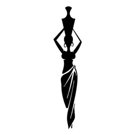 African Girl Wall Stickers Decorate Bedroom Living Room Art Deco Stickers LJ126(Black 26X112CM)