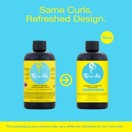 Curls Blueberry Bliss Blissful Lengths Liquid Hair Growth Vitamin - Grow, Strengthen and Maintain Healthy Hair, Nails & Skin - Wavy, Curly, and Coily Hair-8oz