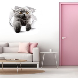 Wall Stickers 7PCS New 3D Removable Cartoon Animal Cat Large Wall Stickers Wall Stickers Cats Easy Peel and Stick Cat Wall Stickers Suitable for Kids Room, Bathroom, Kitchen, Office Door, Window,