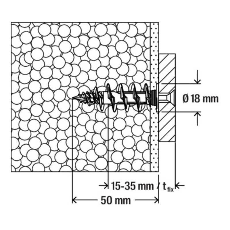 Fischer FID II 50 mm, 4 x Sheathed Dowels with