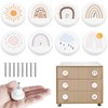 8Pcs Wooden Drawer Knobs with Screws, Cute Creative Cabinets Knobs
