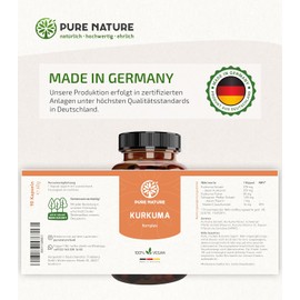 High Dose Turmeric Complex I 1 Capsule/Day I 12,000 mg Turmeric Per Capsule I 90 Capsules I Organic Turmeric, Vitamin C & Piperine I Turmeric Capsules Organic