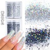 QEZEZA Glitter Hologram Sparkle Container Nail Powder for Arts and