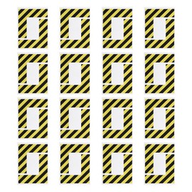 PATIKIL 5S Location Marking Corner, 32 Pcs 4 x 4 x 1.2 Inch PVC L-Shape Floor Marking Tape Workplace Floor Organization Markers for Office Warehouse Desk Table Top, Yellow/Black