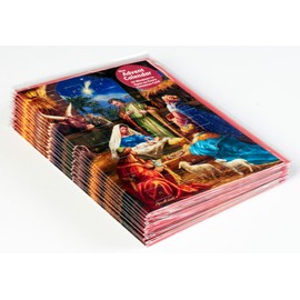 Set of 12 Manger Scene Advent Calendar Greeting Cards - Advent Cards with Envelopes by Vermont Christmas Company - The Perfect Early Christmas Card