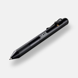 The Ridge Bolt Action Ballpoint Pen | Metal Retractable Compact Writing Instrument | Textured Grip & Internal Pressurized Refill | Royal Black