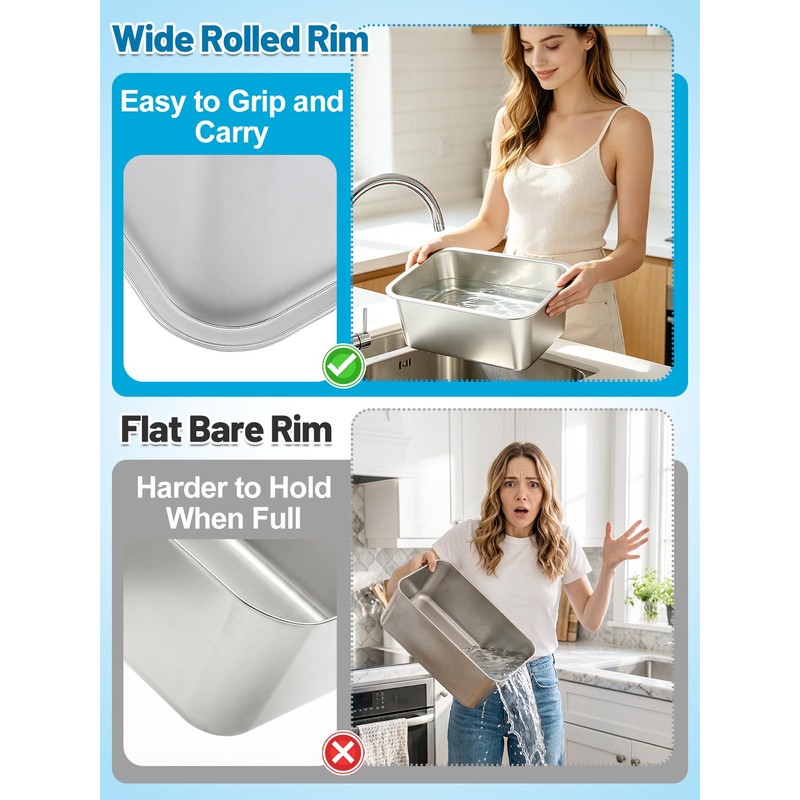 Apipi 2 Pack 3 Gallon Extra Large Food Safe Stainless