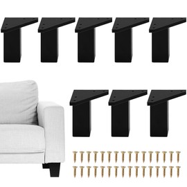 DBREAKS 8 Furniture Feet, Square Profile Furniture Legs, 10 cm Furniture Feet, Black, Lowboard Furniture Feet, for Raising and Levelling Furniture, for Cabinet, Tables, Coffee Table, Screws Included